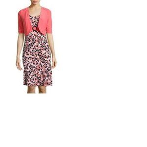 PERCEPTIONS ELBOW-SLEEVE DOT PRINT JACKET DRESS